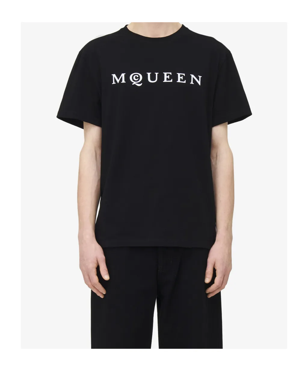 Flocked-Logo Crewneck T-Shirt