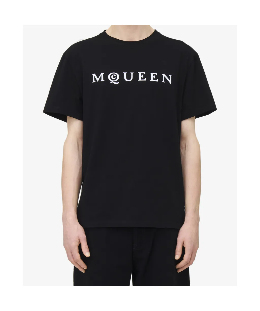 Flocked-Logo Crewneck T-Shirt
