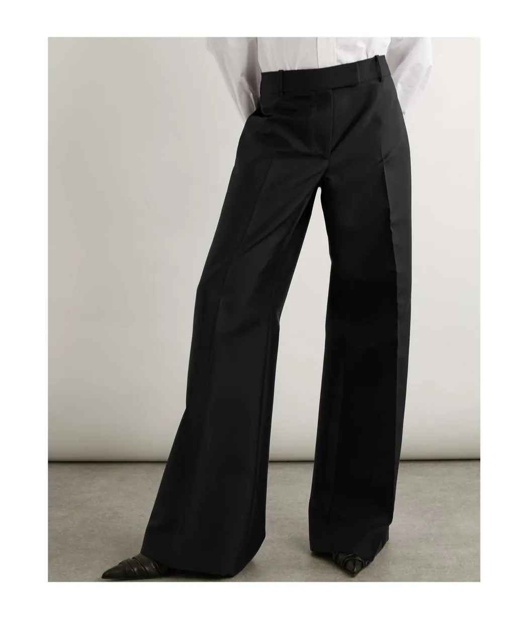 Wide-Leg Side Stripe Trousers