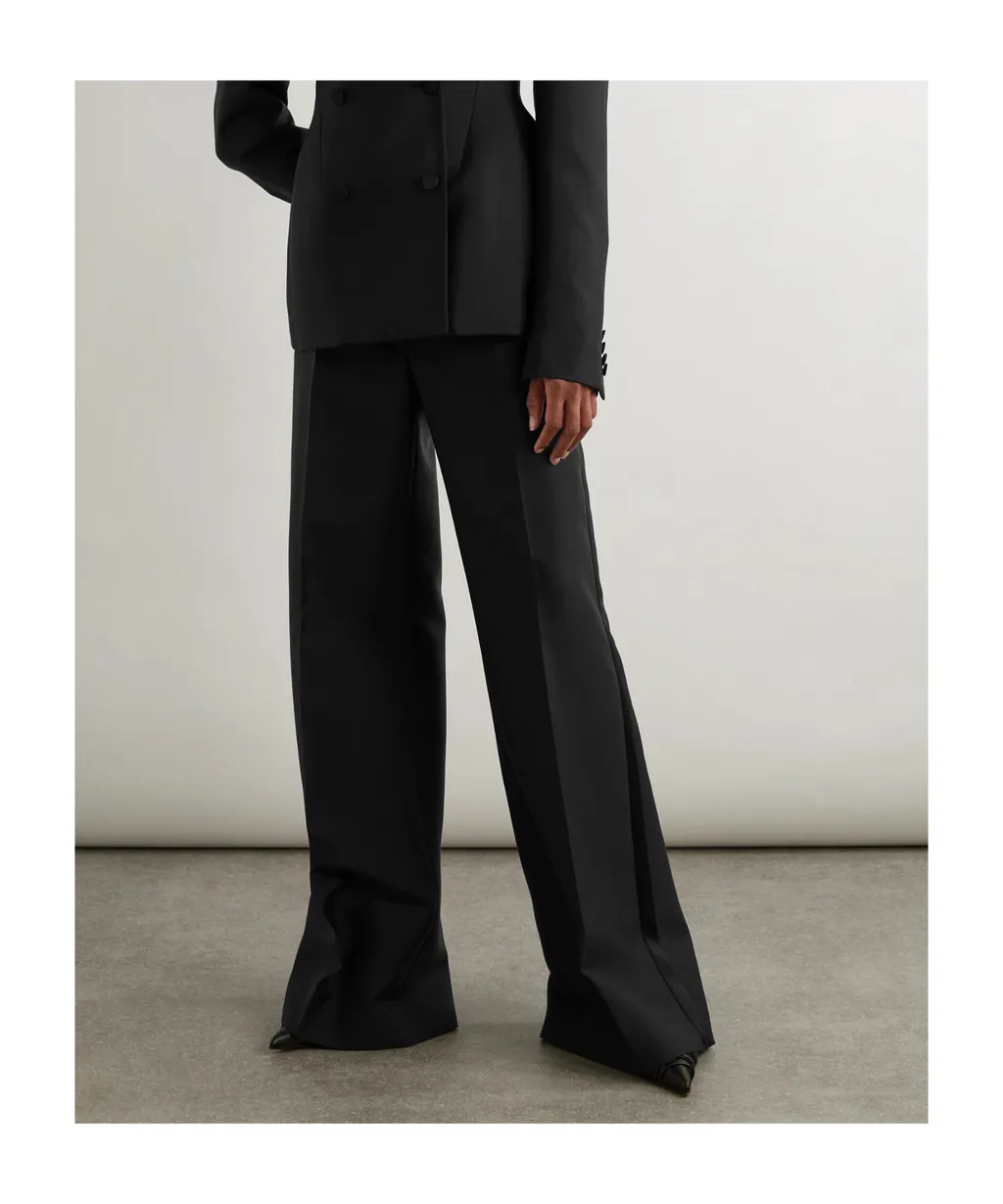 Wide-Leg Side Stripe Trousers