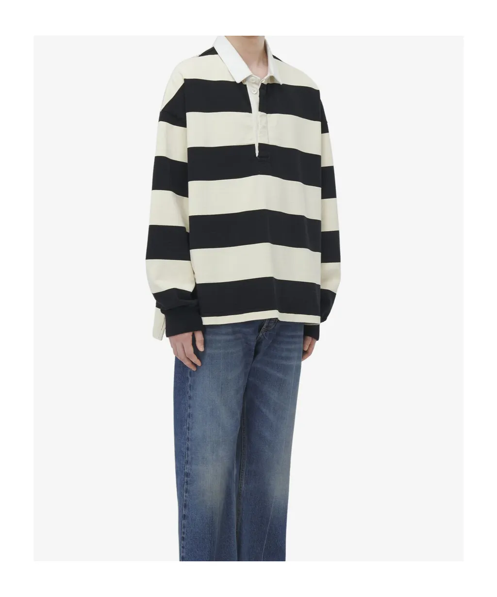 Oversized Striped Polo Shirt