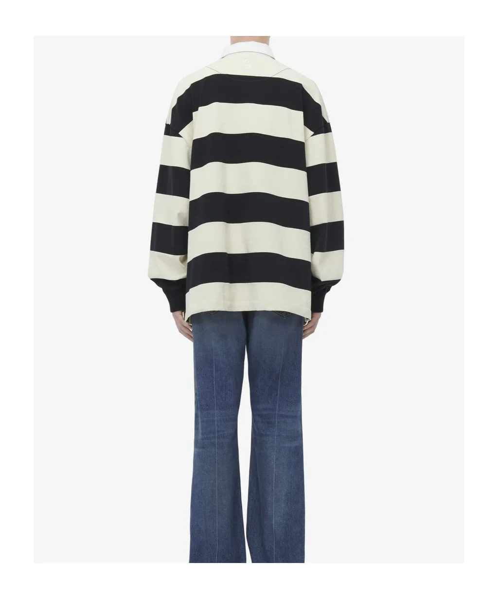 Oversized Striped Polo Shirt