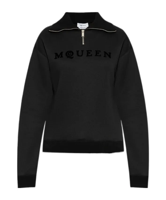 Logo Detailed Half-Zip Sweatshirt