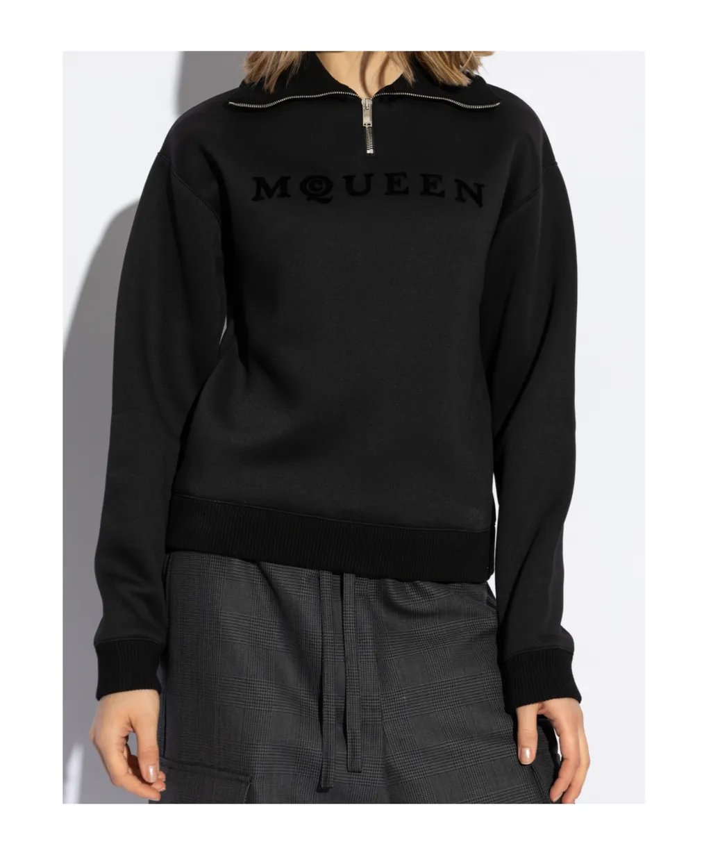 Logo Detailed Half-Zip Sweatshirt