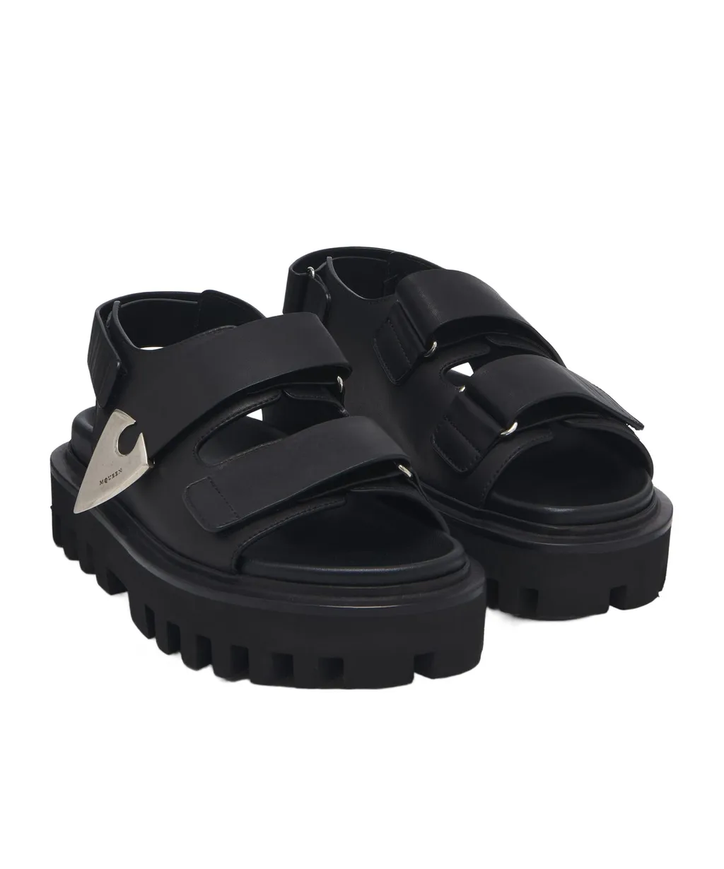 Chunky-Sole Touch Strap Sandals