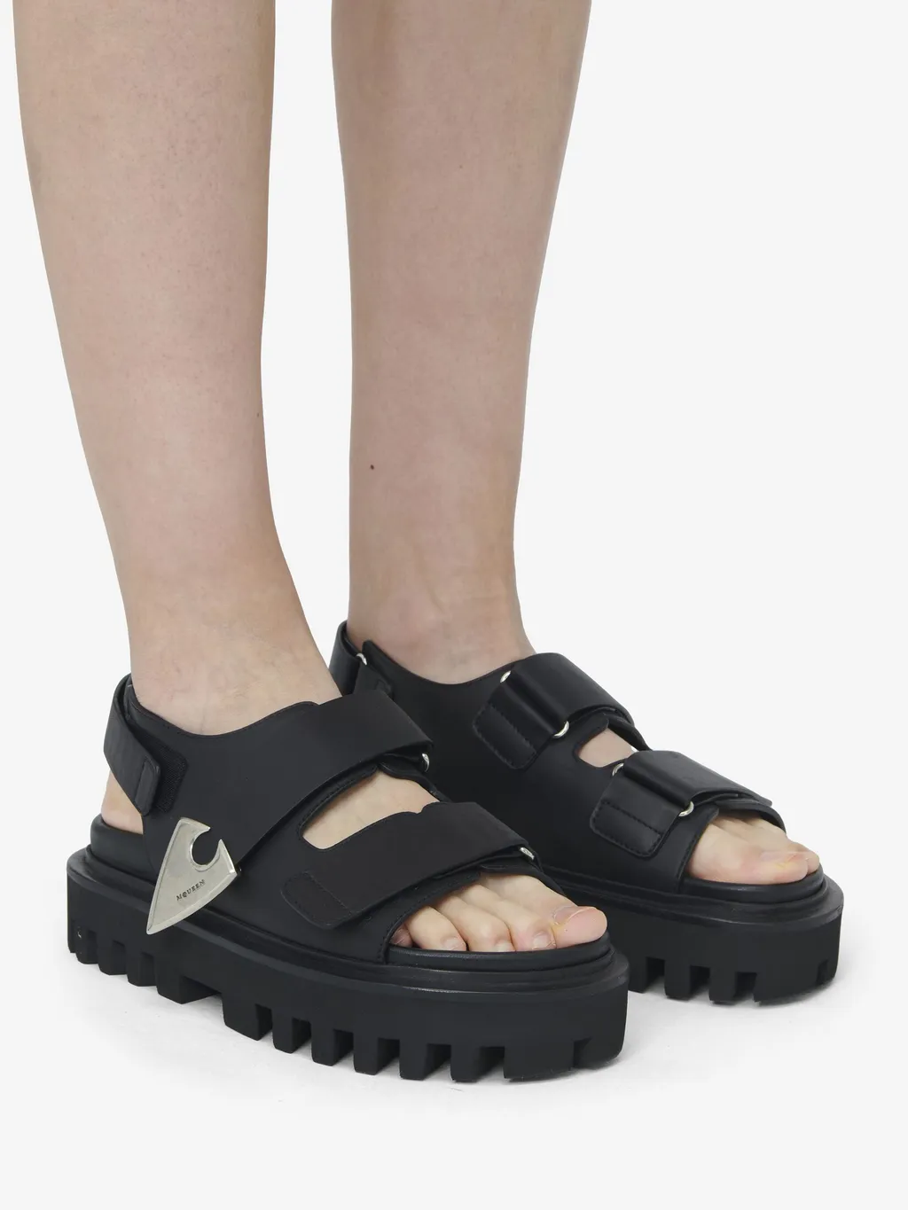 Chunky-Sole Touch Strap Sandals