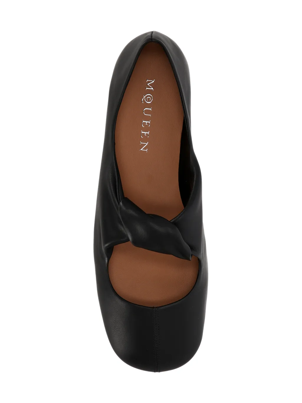 Twist-Detailed Round-Toe Ballet Flats