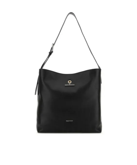 Pendant Logo Printed Shoulder Bag