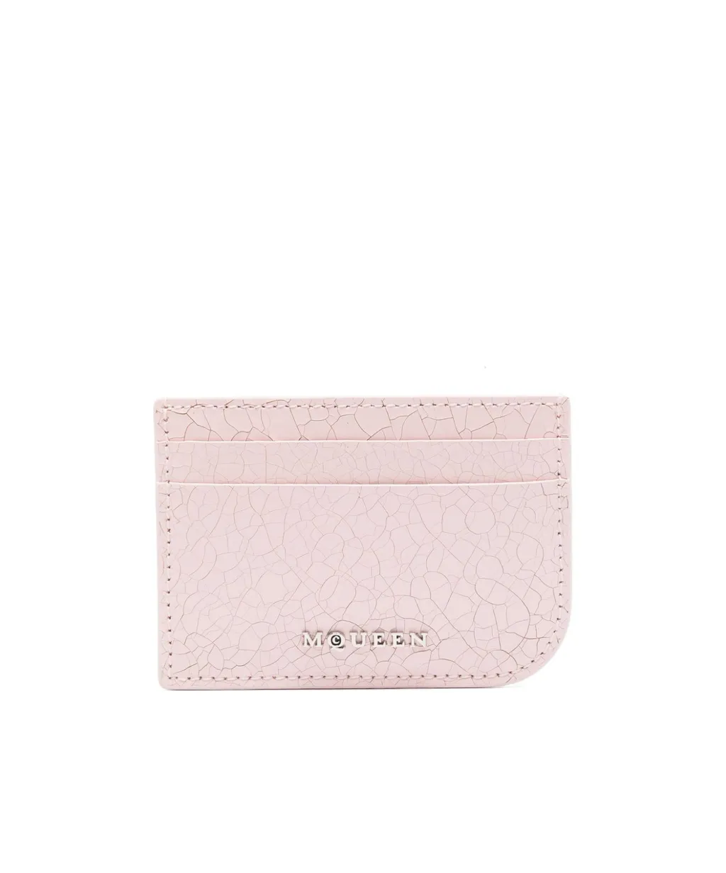 Cracked-Effect Logo Plaque Cardholder