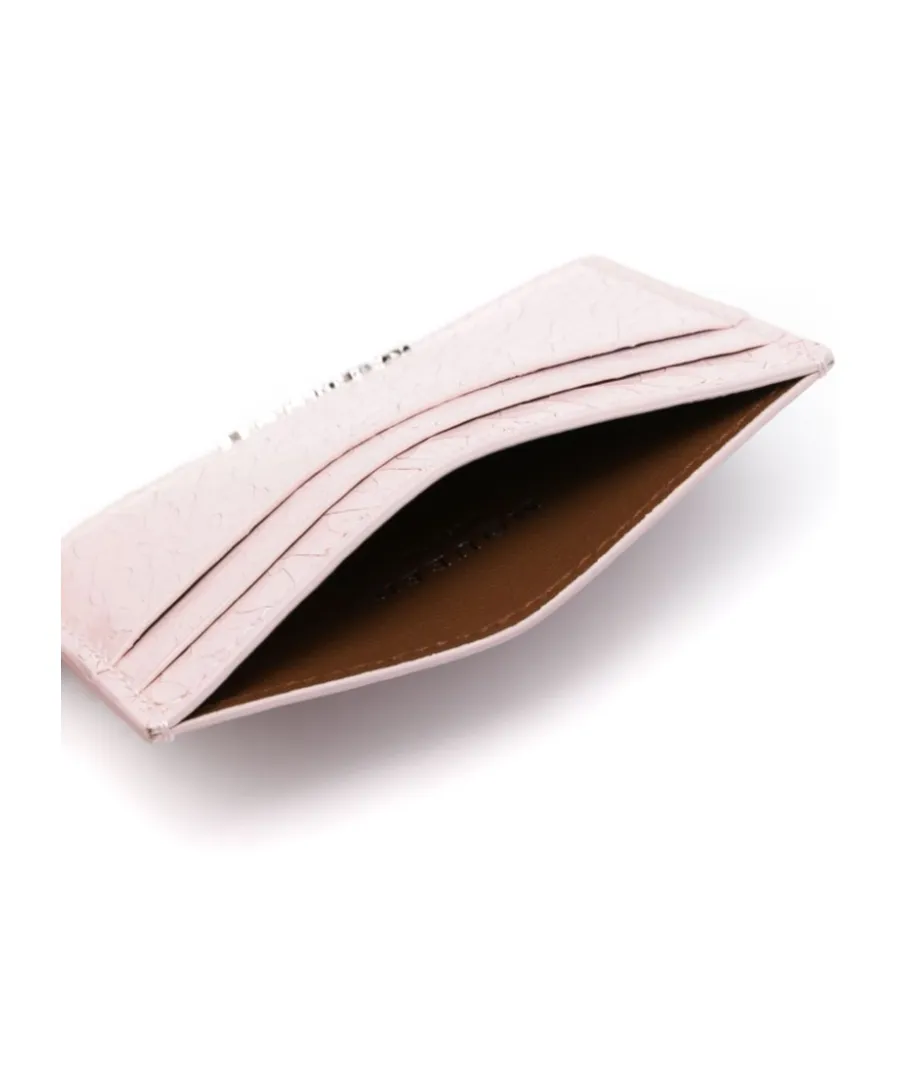 Cracked-Effect Logo Plaque Cardholder