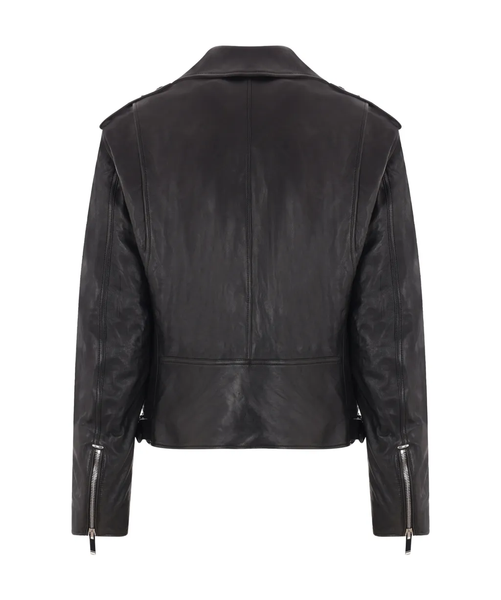 Zip-Up Leather Jacket