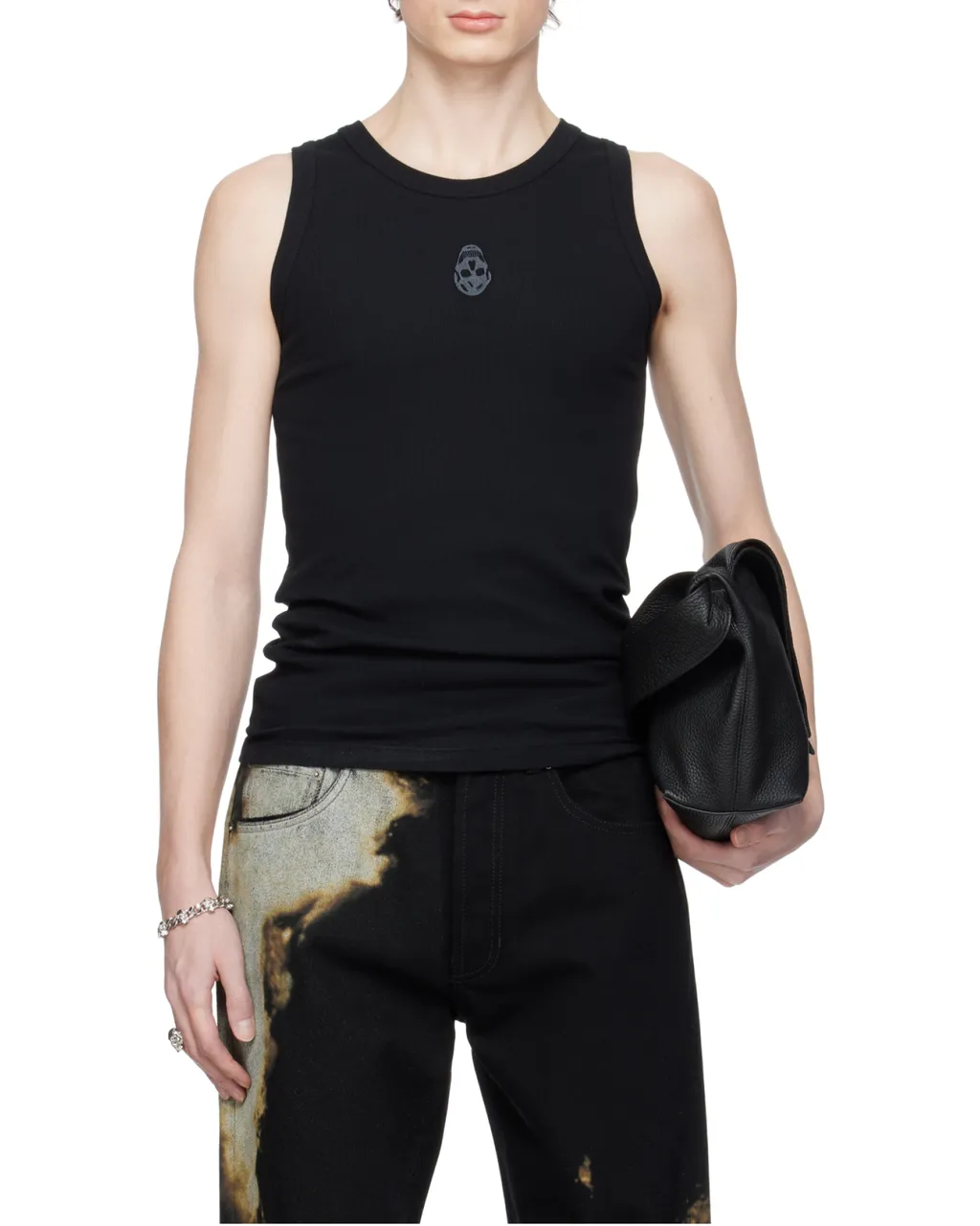 Skull Ribbed Tank Top