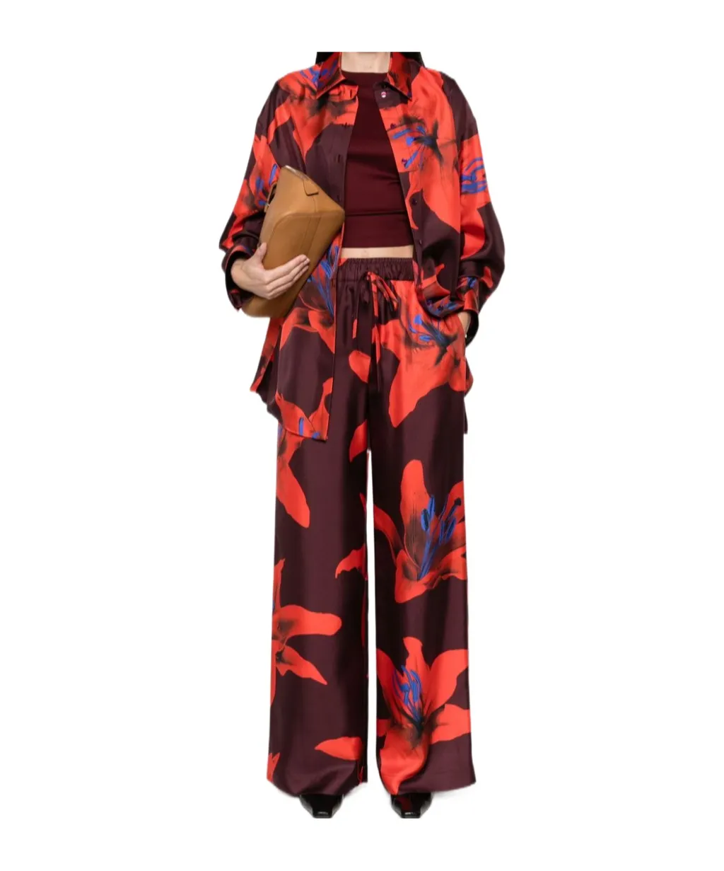 Floral Printed Wide-Leg Trousers