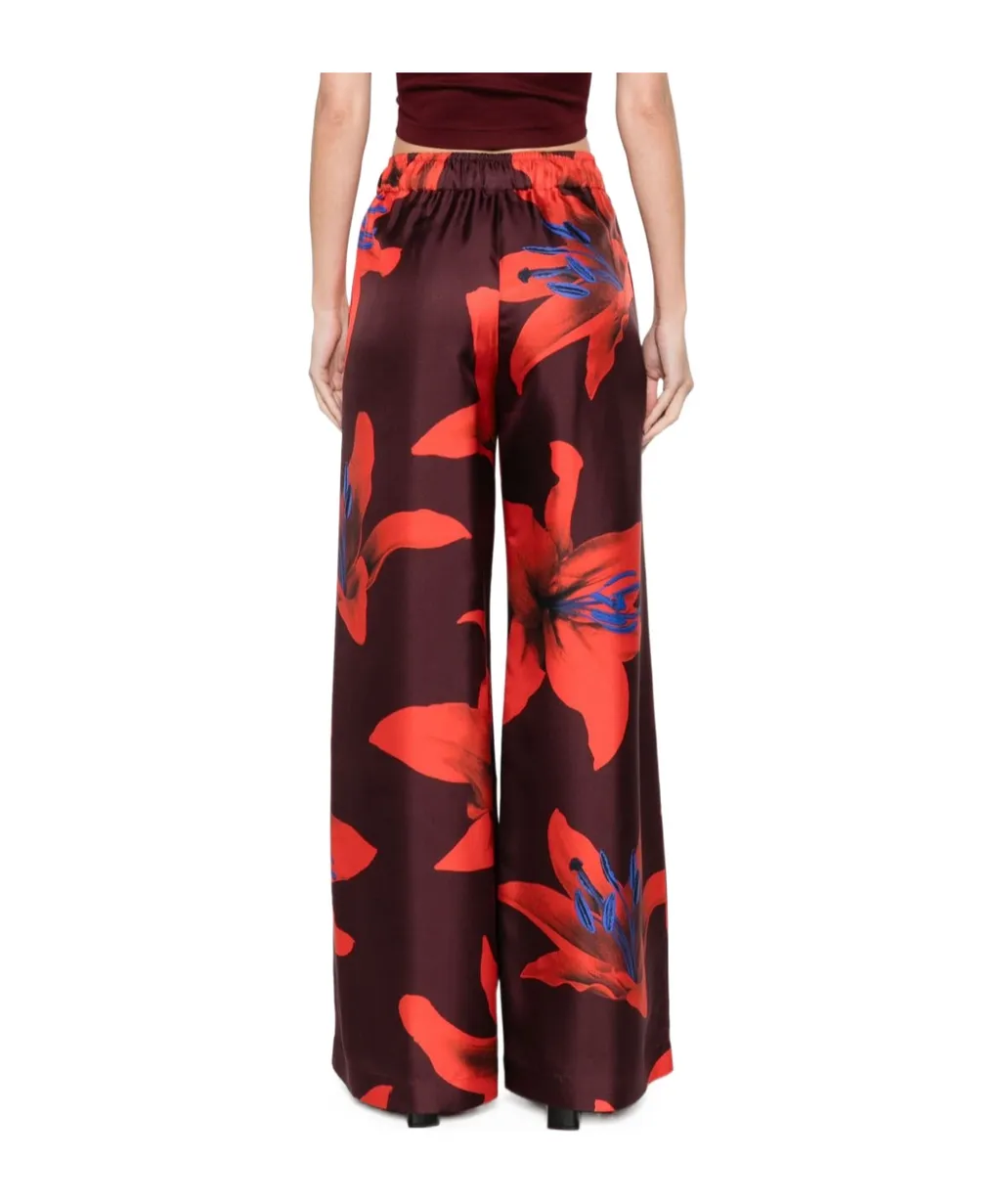 Floral Printed Wide-Leg Trousers