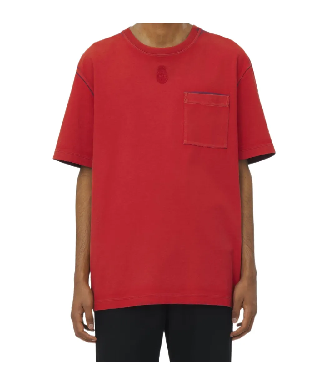 Skull Embroidered Two-Toned T-Shirt