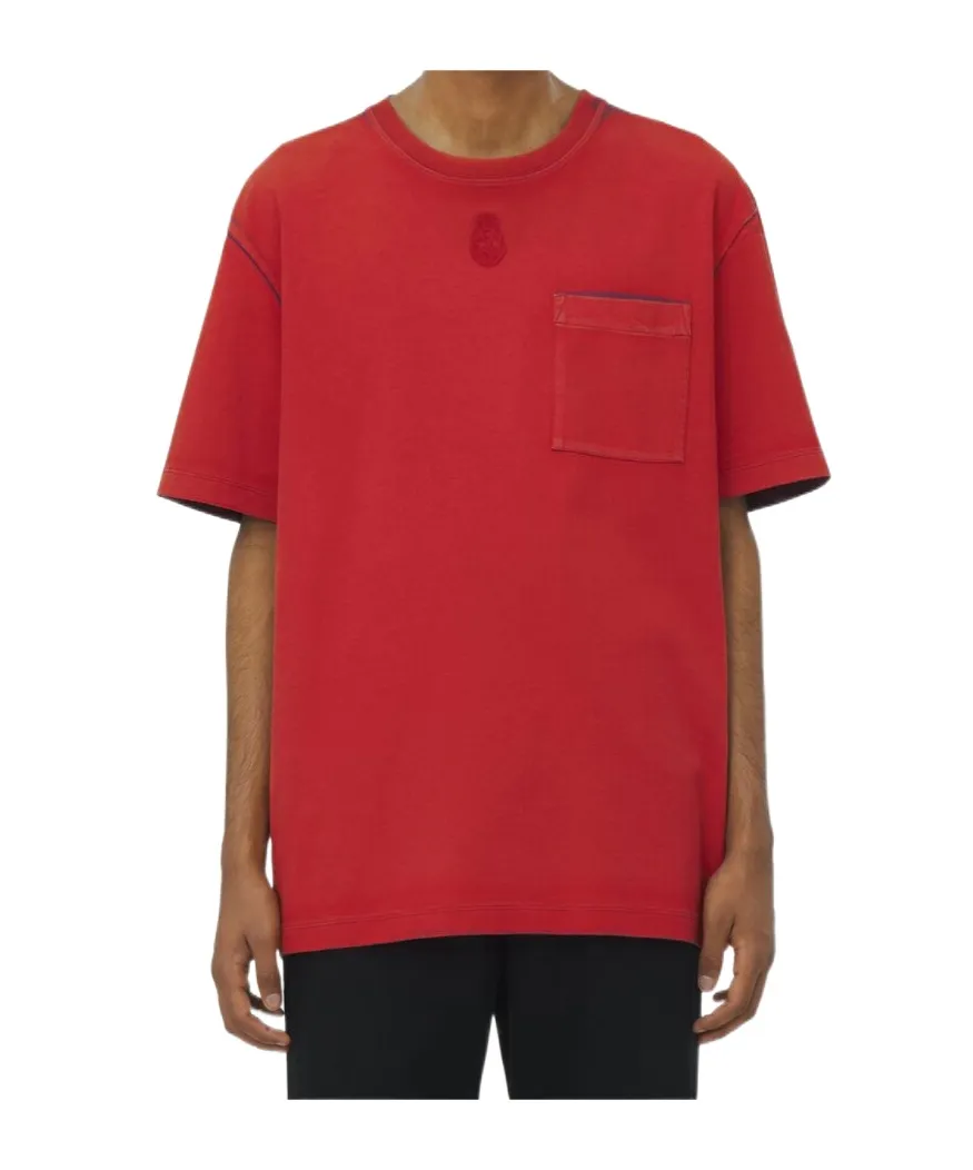 Skull Embroidered Two-Toned T-Shirt