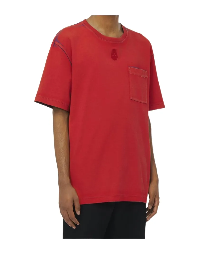 Skull Embroidered Two-Toned T-Shirt