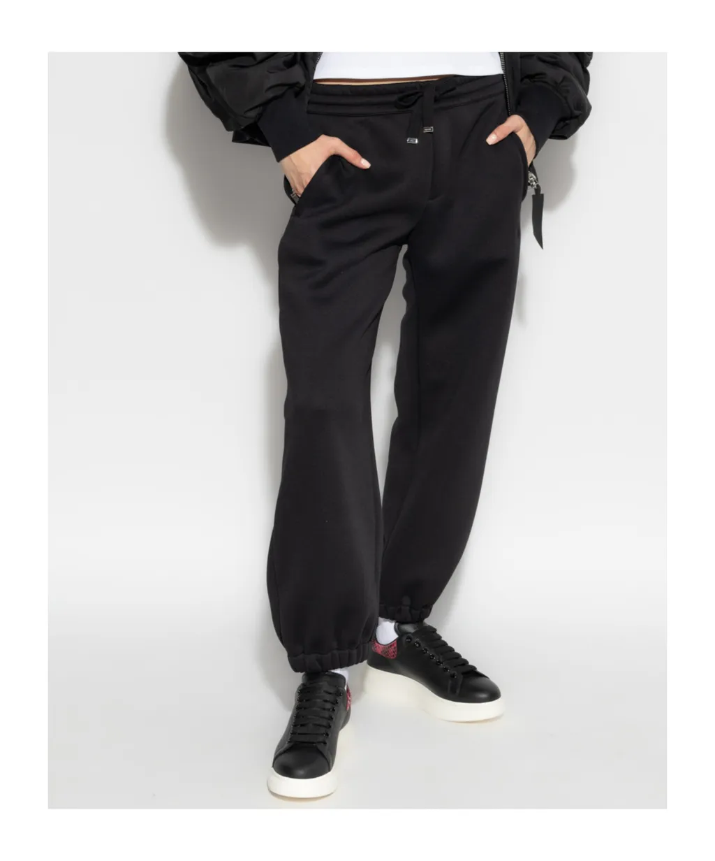 Skull Embroidered Drawstring Sweatpants