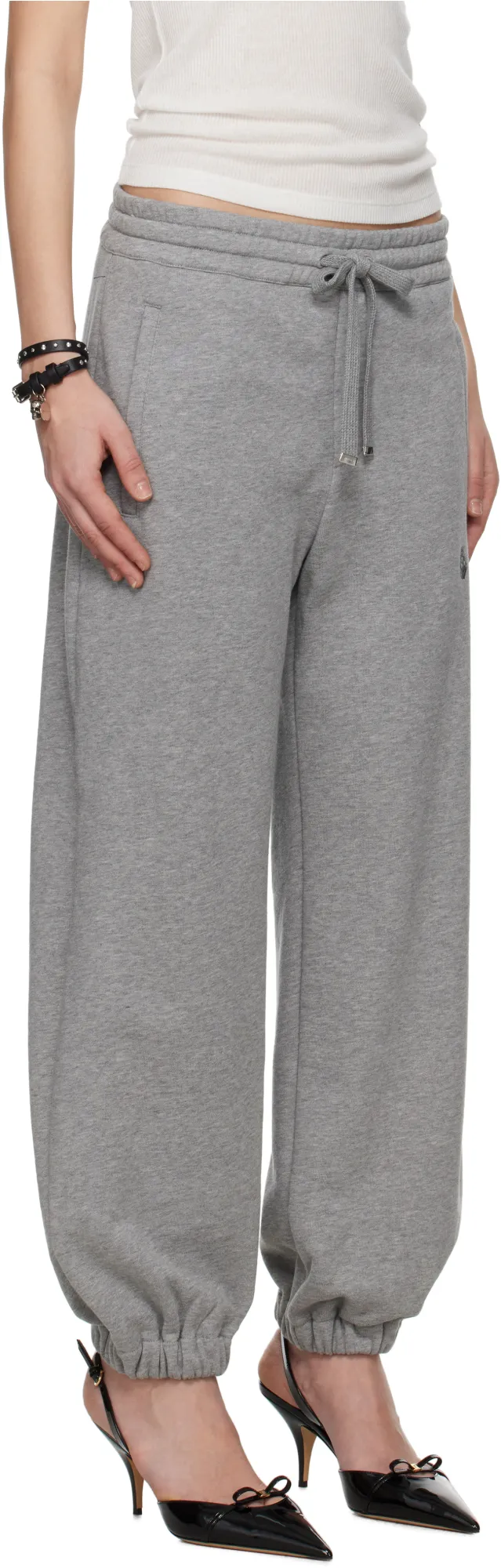 Skull Embroidered Tapered Sweatpants