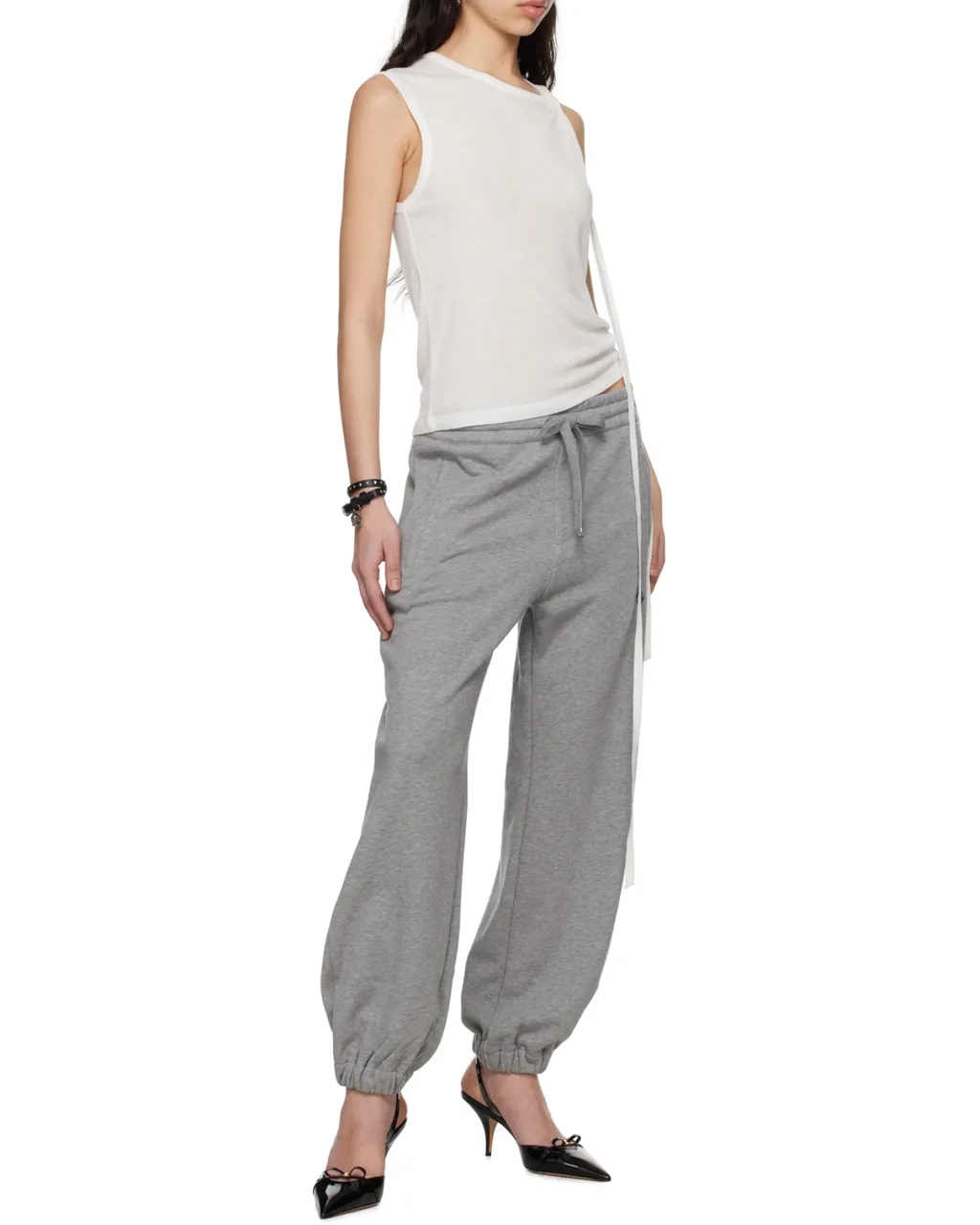 Skull Embroidered Tapered Sweatpants