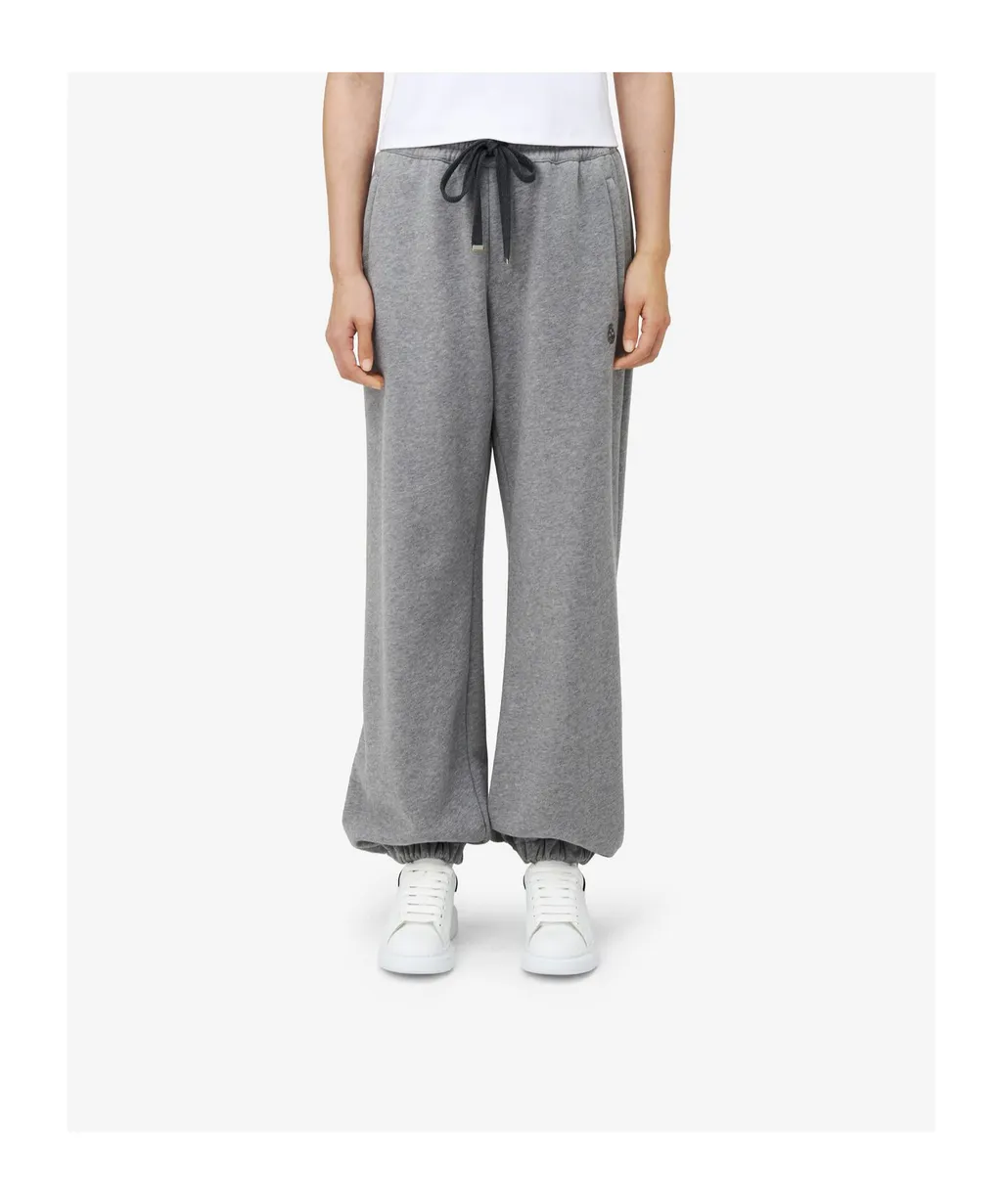 Skull Embroidered Tapered Sweatpants