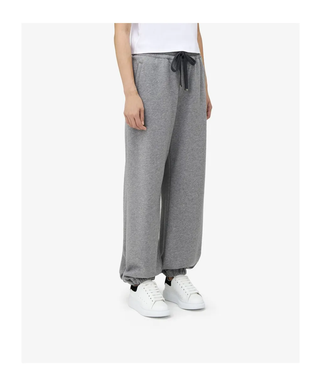 Skull Embroidered Tapered Sweatpants