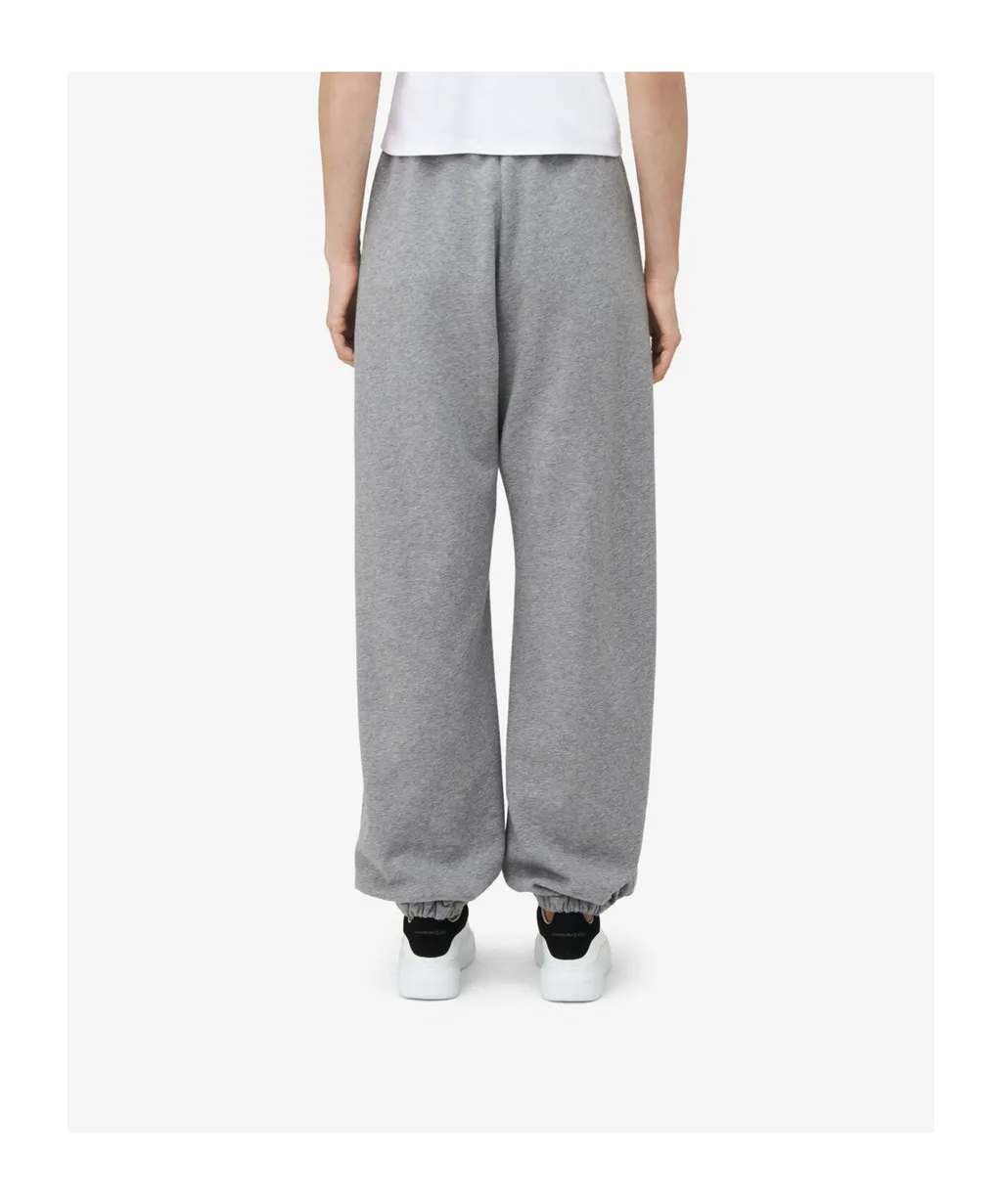 Skull Embroidered Tapered Sweatpants