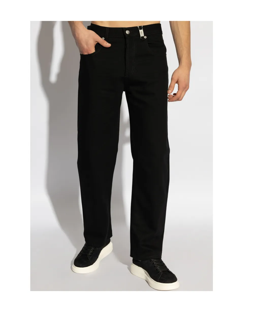 Skull Detailed Straight-Leg Jeans