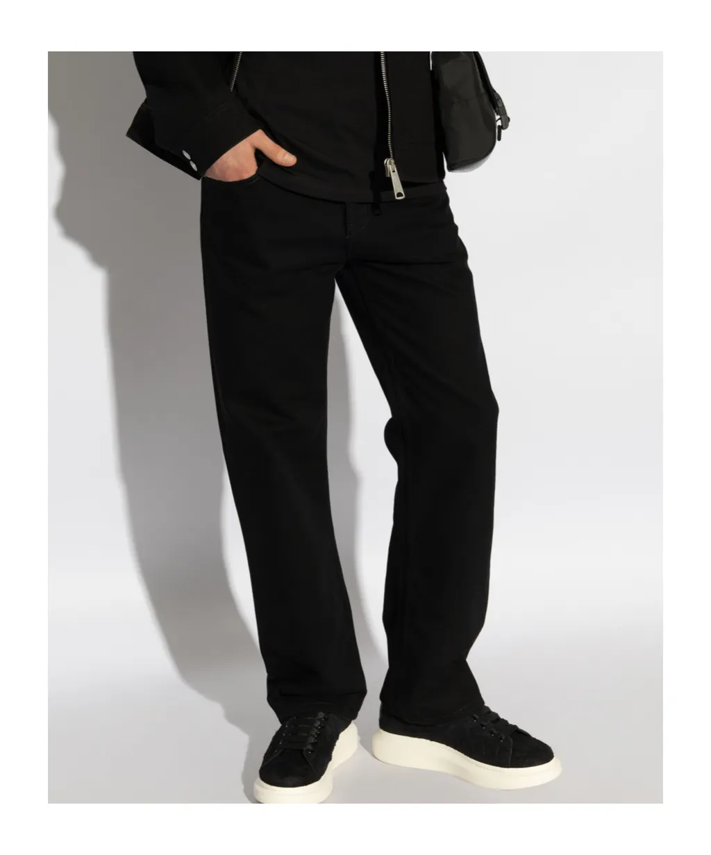 Skull Detailed Straight-Leg Jeans
