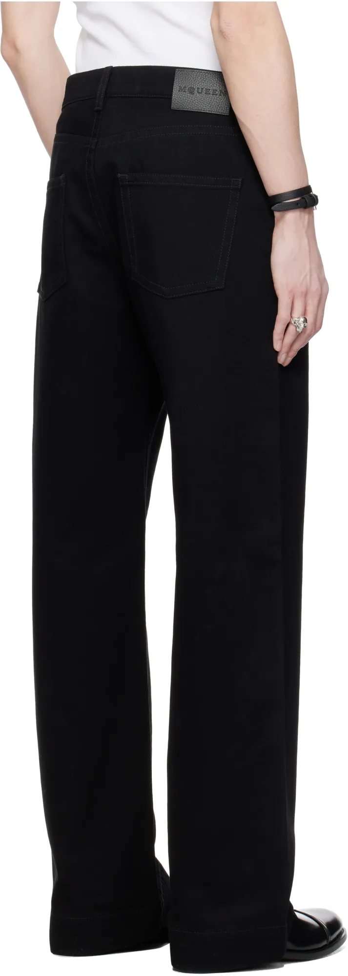 Wide-Leg Logo Patch Jeans