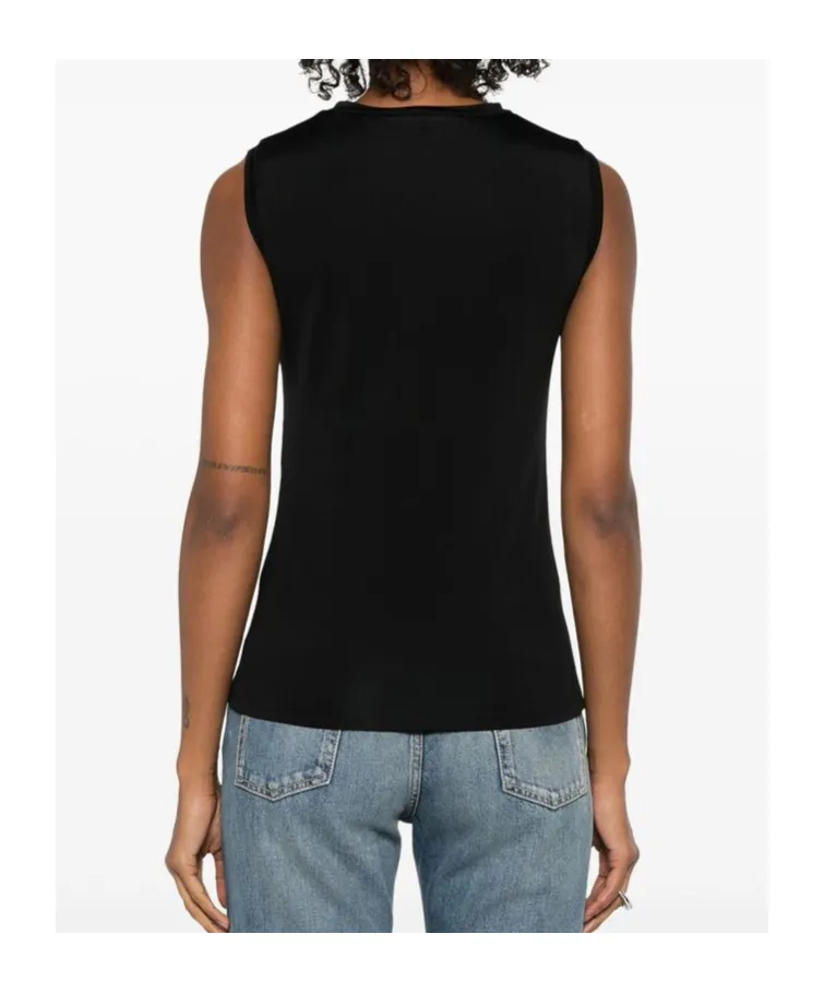 Logo Detailed Mesh Tank Top