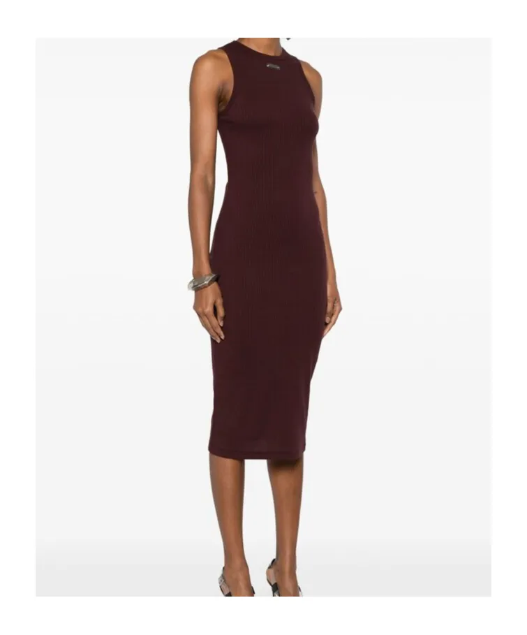 Ribbed Sleeveless Midi Dress
