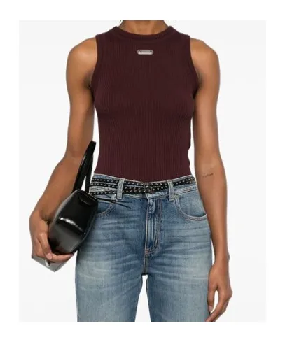 Logo-Plaque Ribbed Tank Top