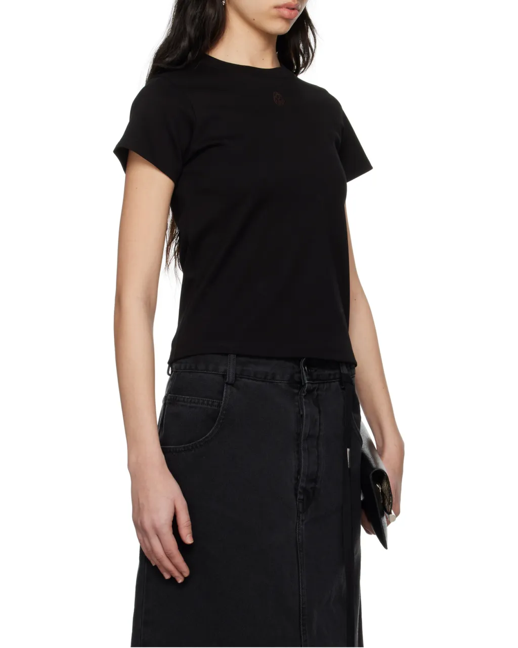 Skull Embroidered Crewneck T-Shirt