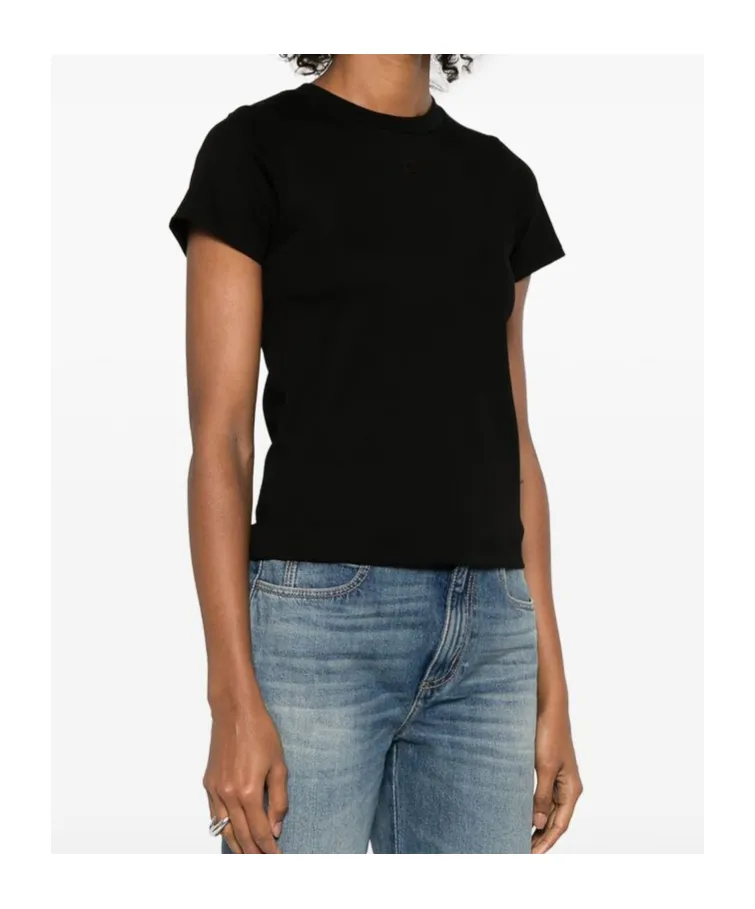 Skull Embroidered Crewneck T-Shirt