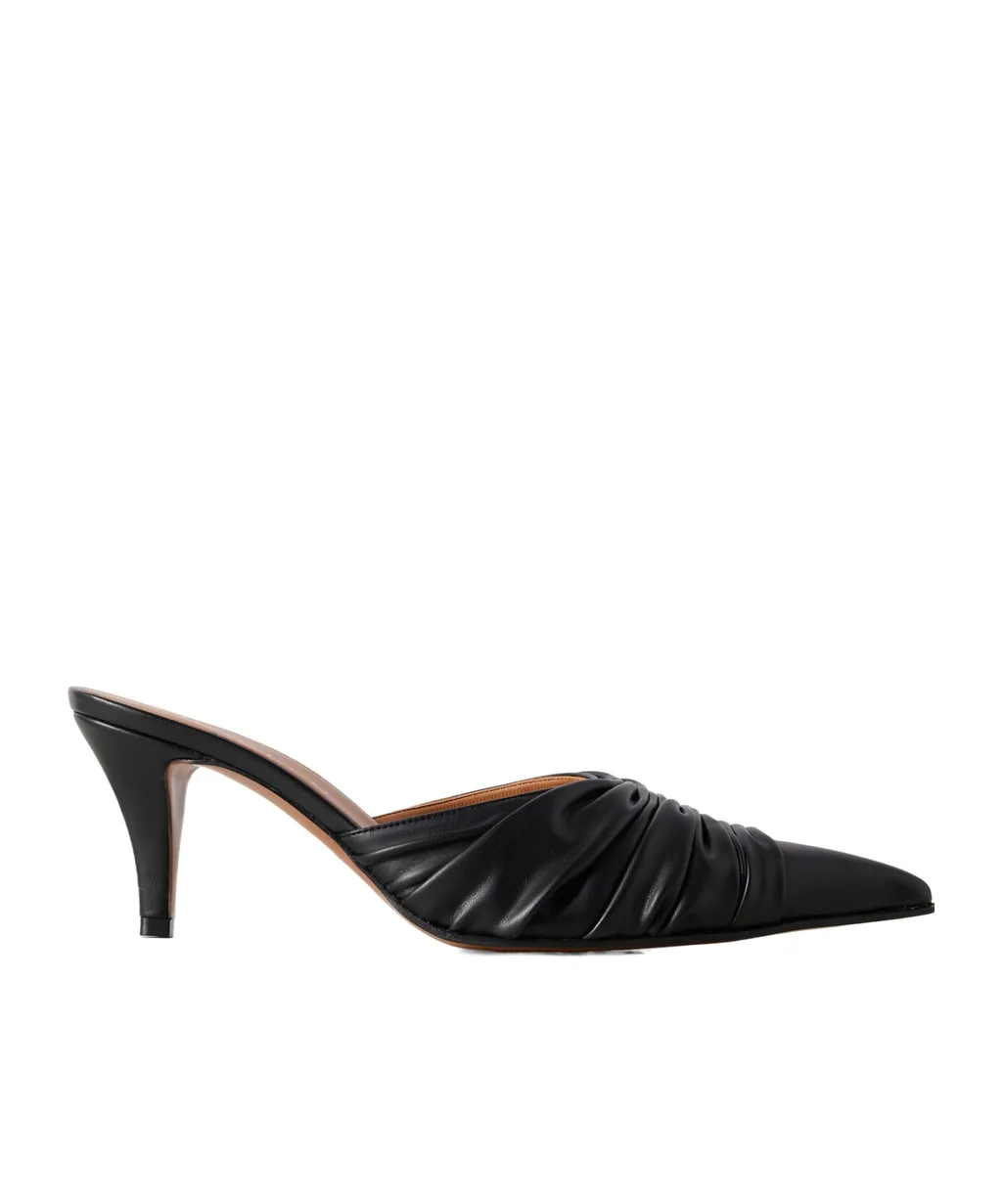 Birdee Ruched Pointed-Toe Mules