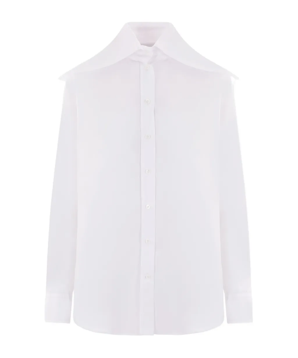 Long Sleeved Buttoned Poplin Shirt