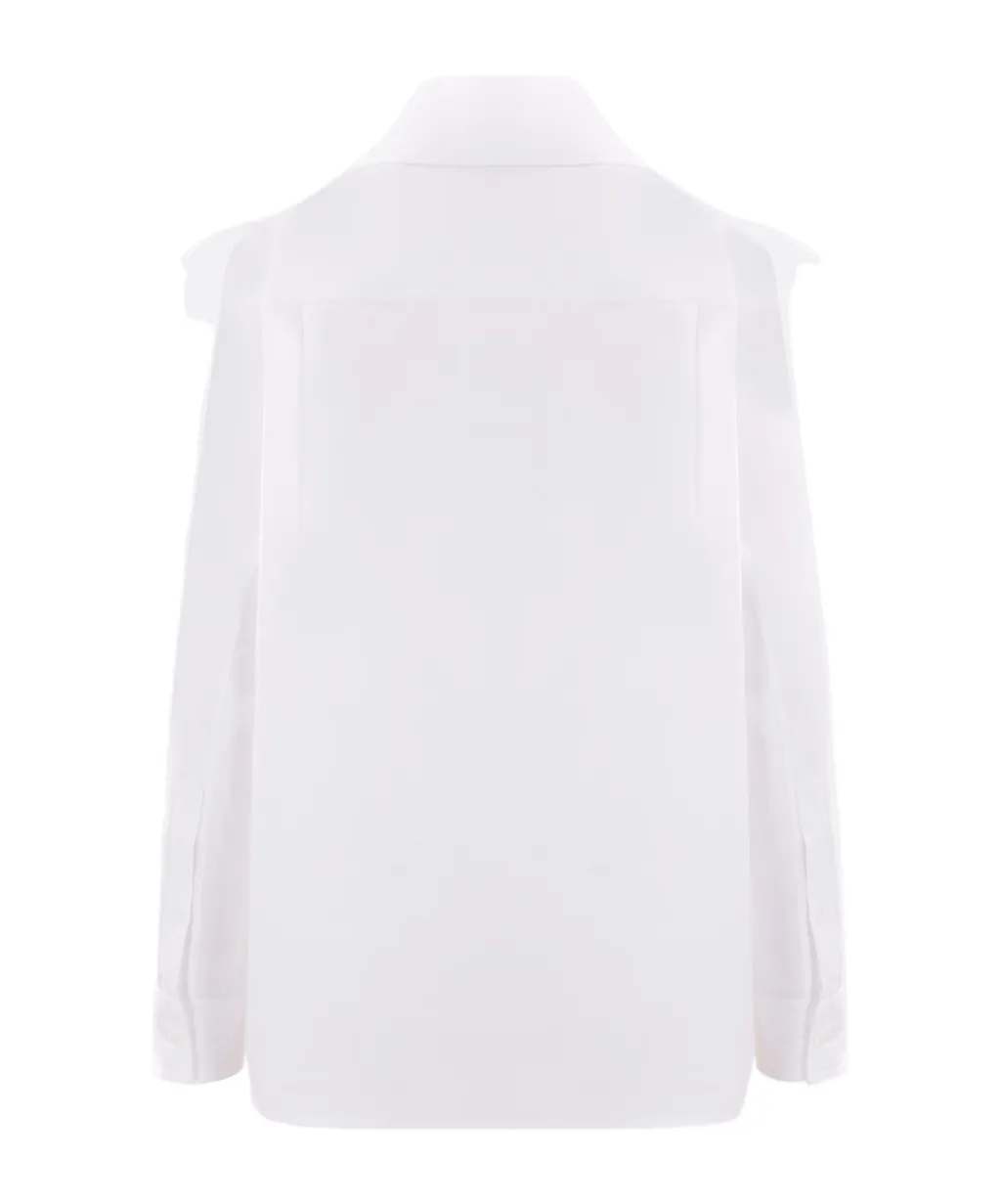 Long Sleeved Buttoned Poplin Shirt