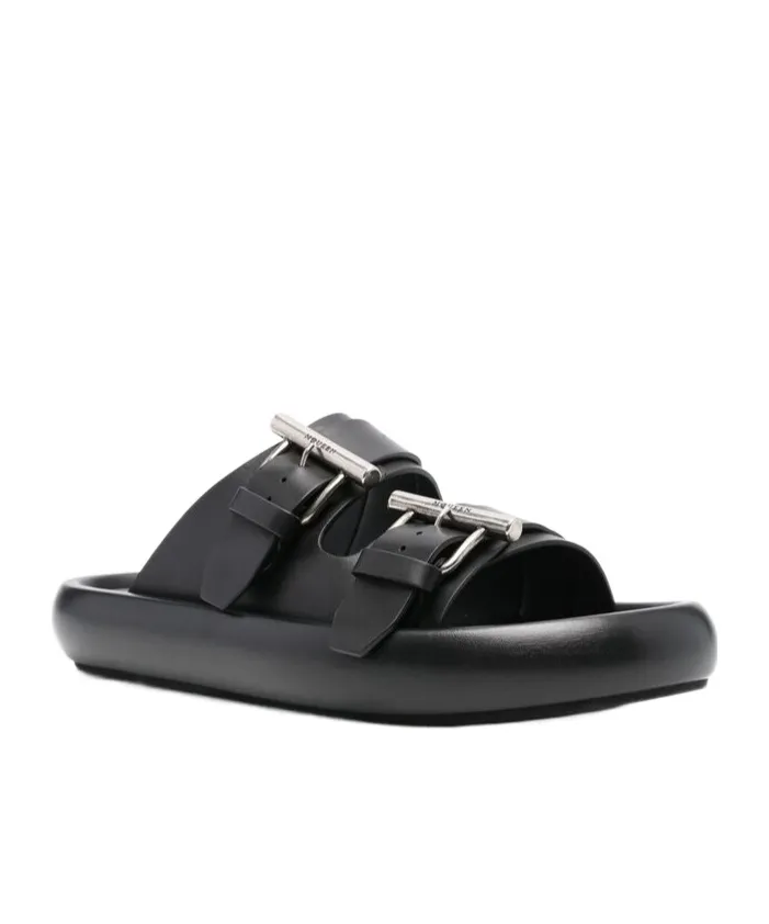 Double Buckle Slip-On Slides