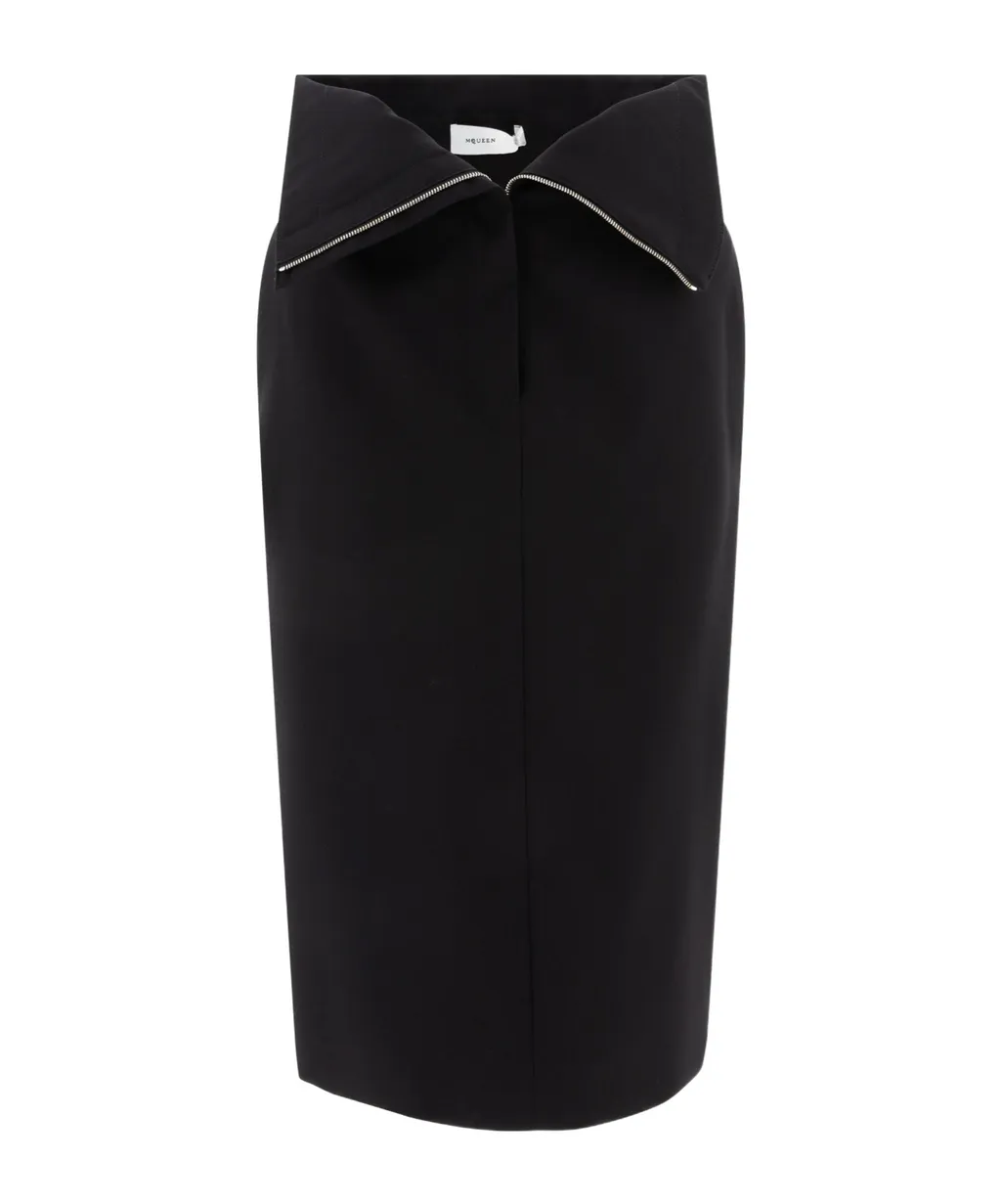 Zip Detailed Midi Skirt