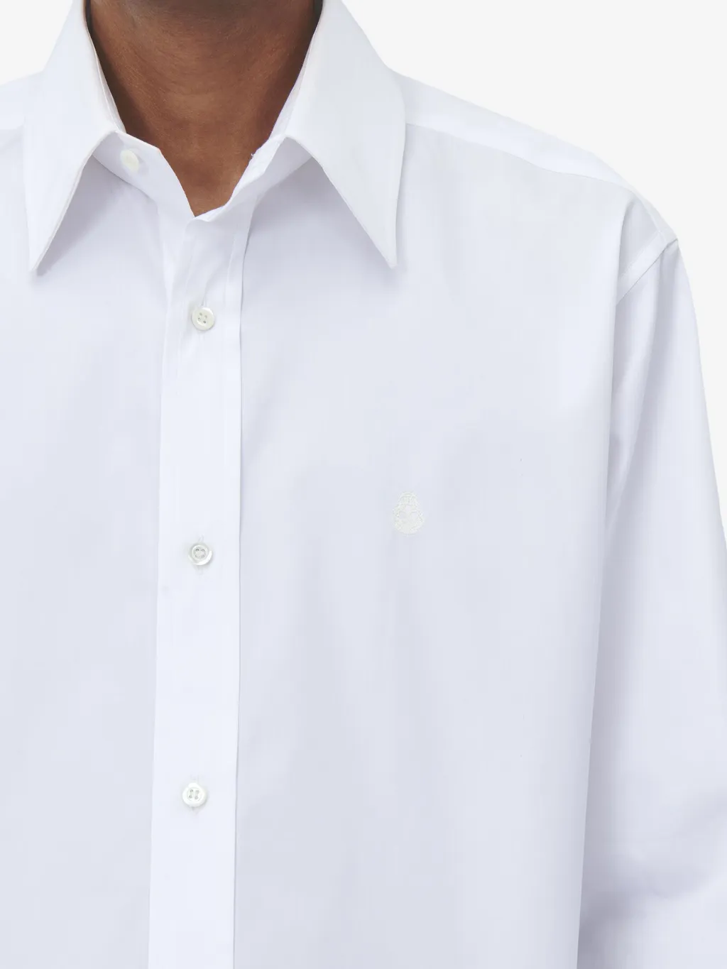 Long Sleeved Skull Embroidered Shirt