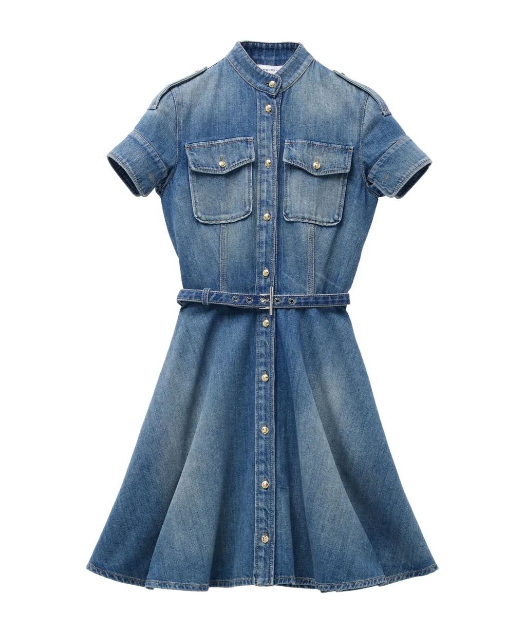 Short-Sleeve Shirt Denim Mini Dress