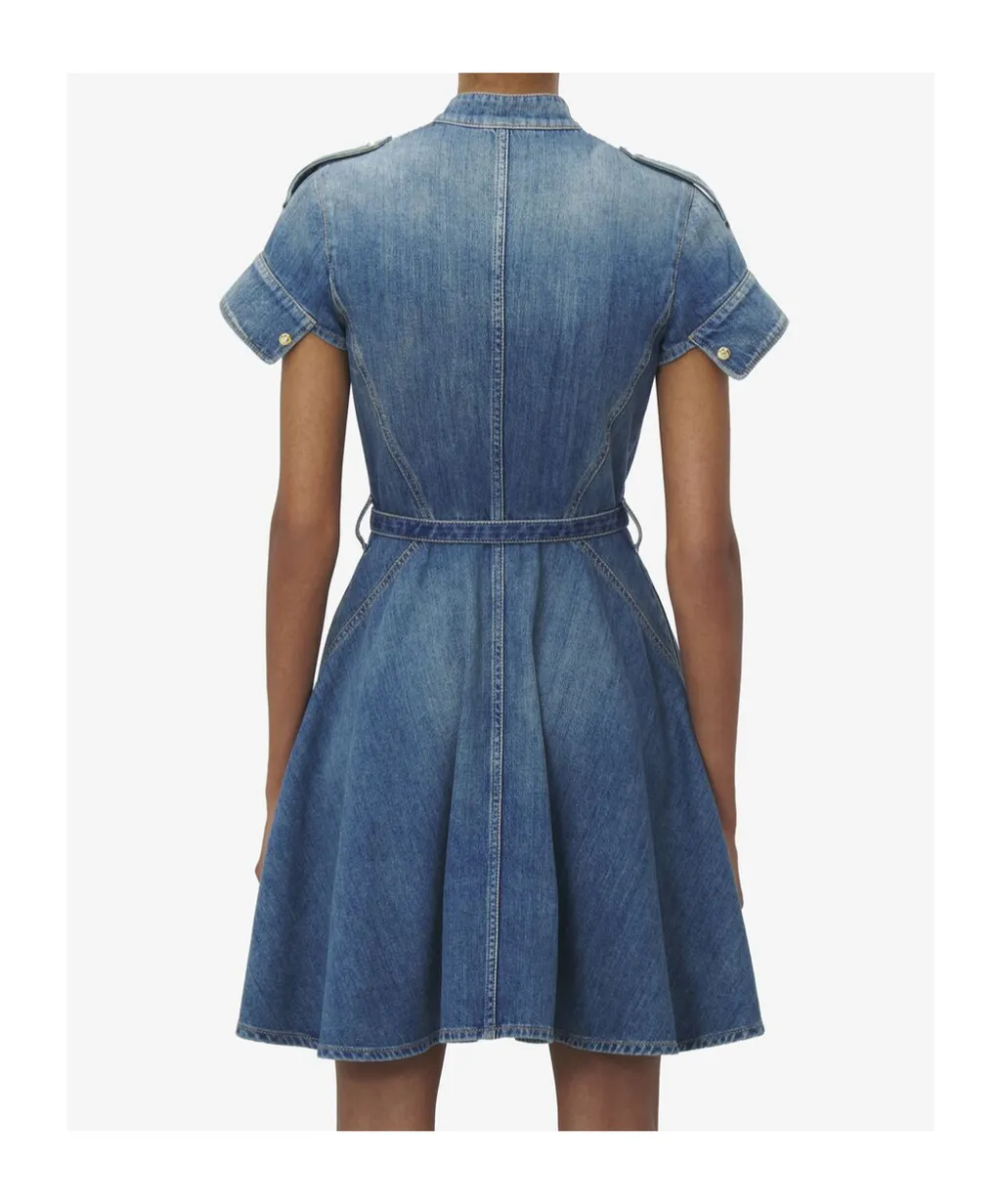 Short-Sleeve Shirt Denim Mini Dress