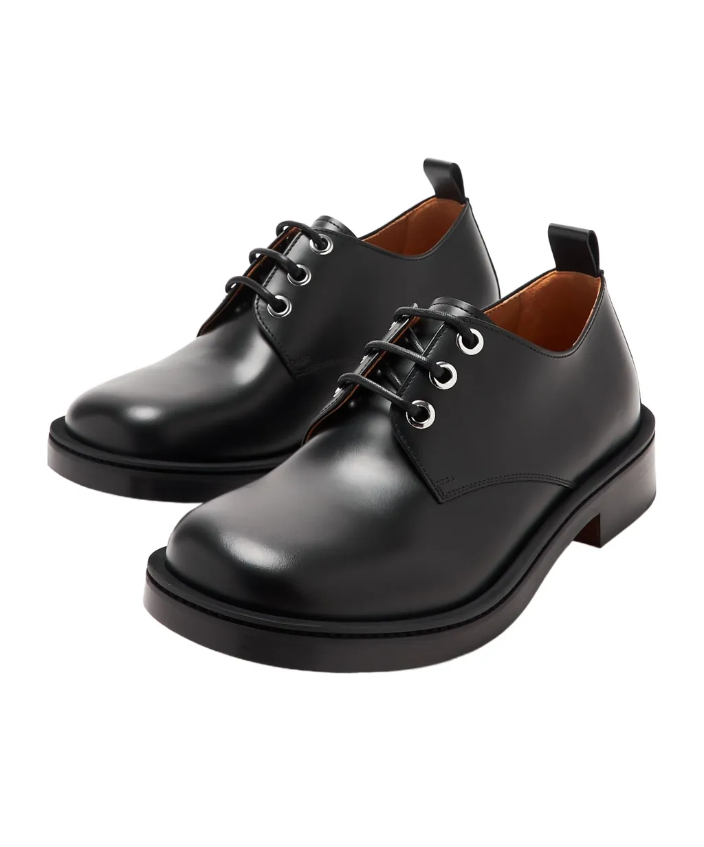 Round-Toe Lace-Up Derby Shoes