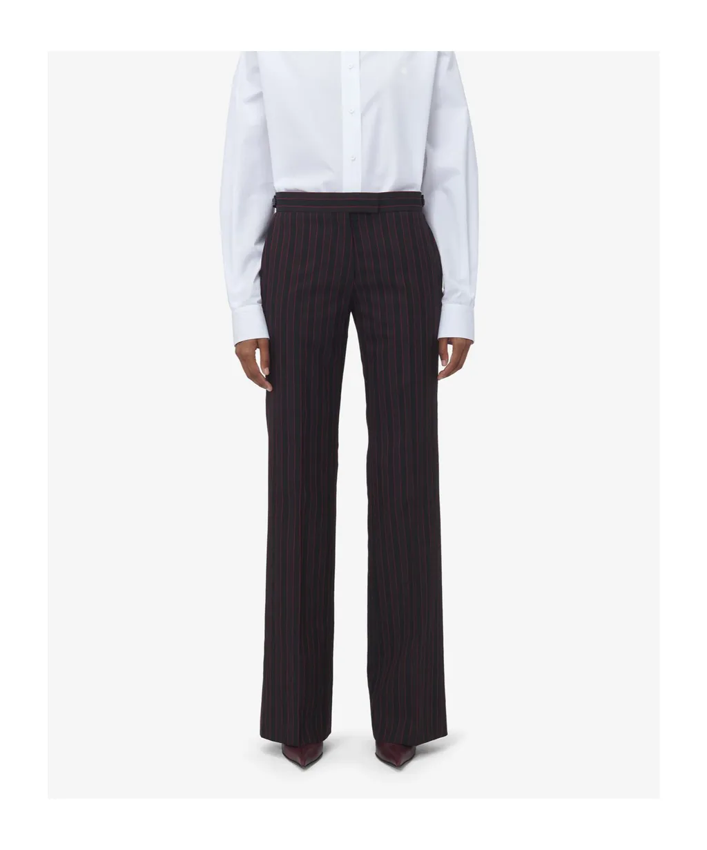 Pinstriped Low-Rise Trousers