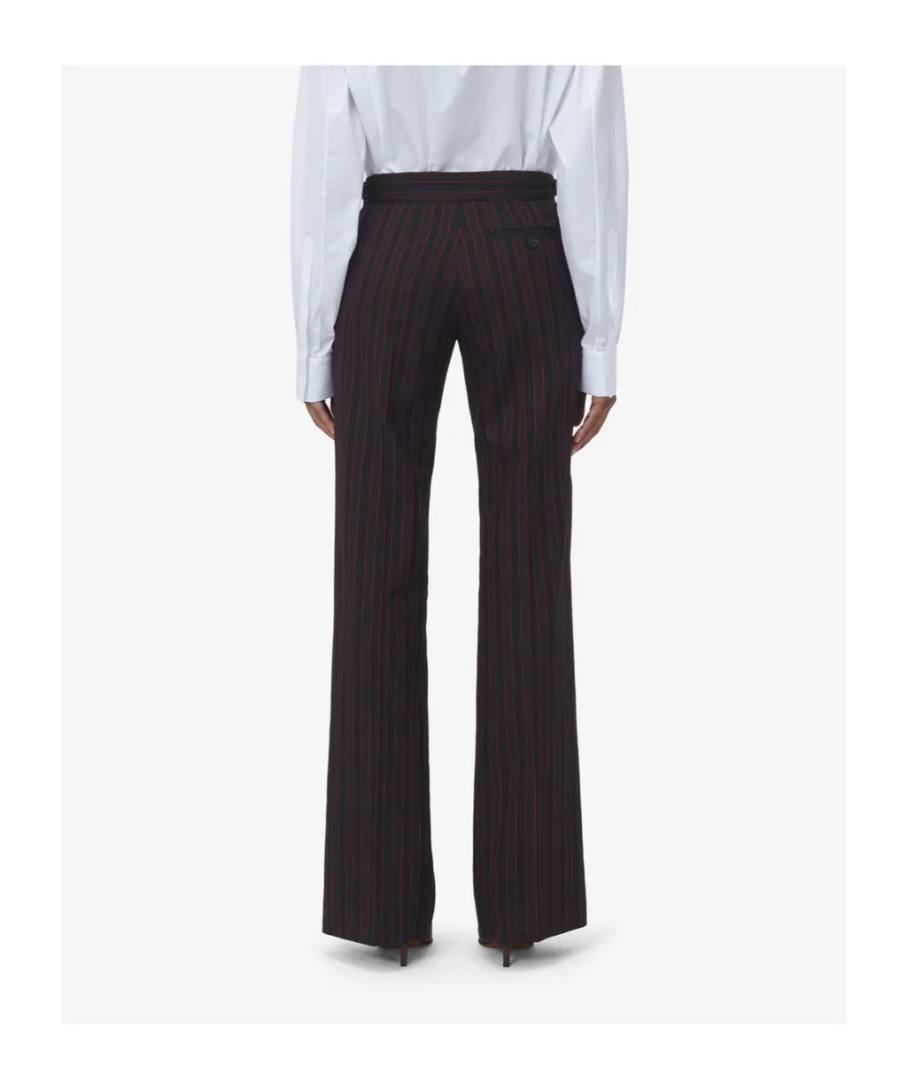 Pinstriped Low-Rise Trousers
