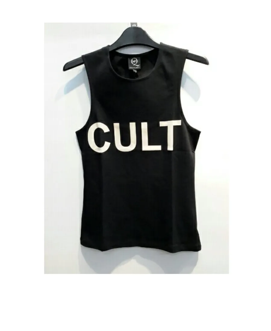 Black Lettered Pattern Vest