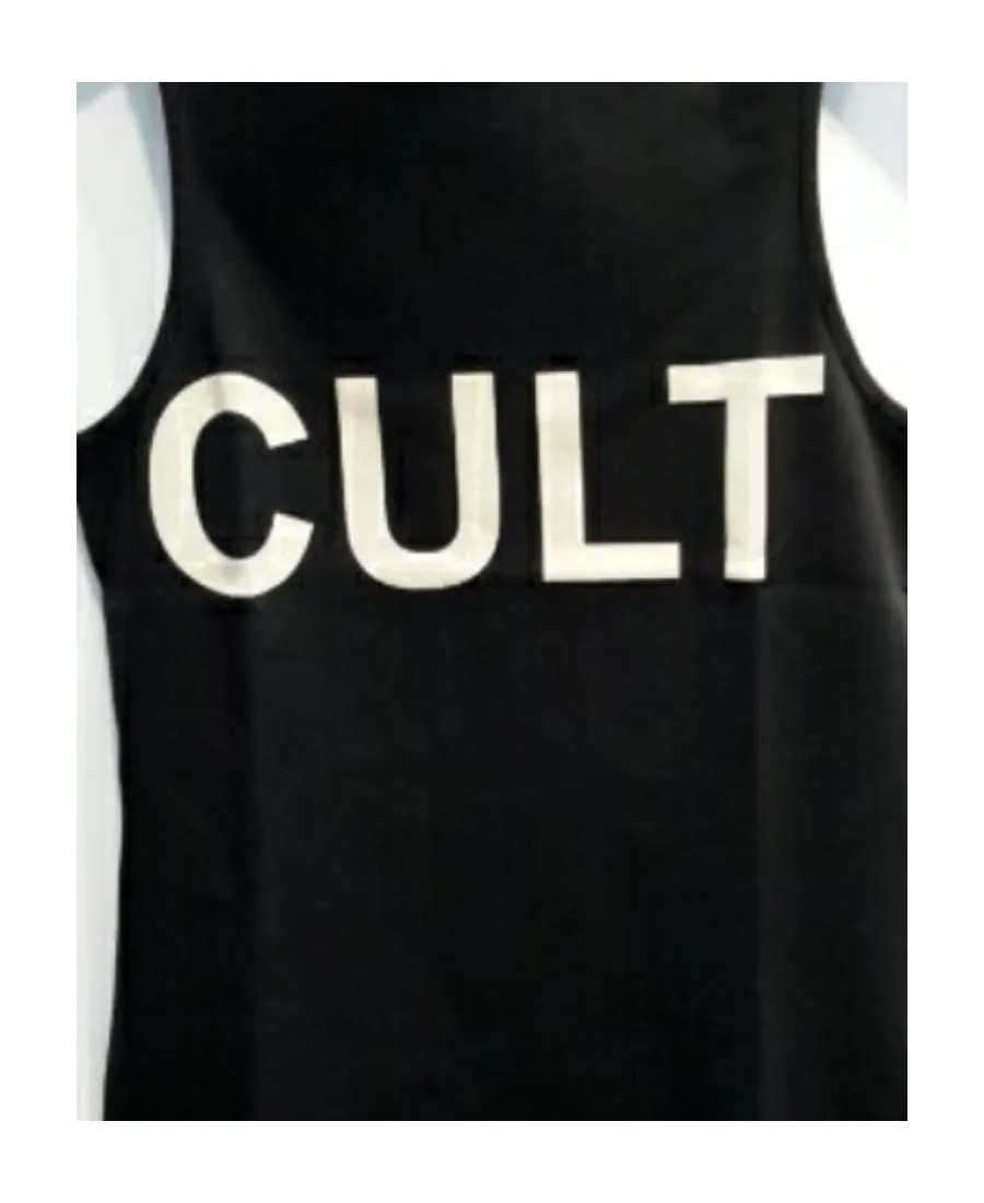 Black Lettered Pattern Vest