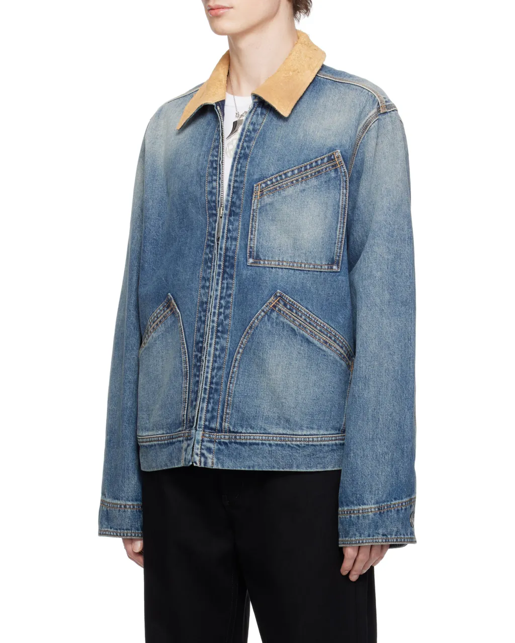 Zip-Up Denim Jacket