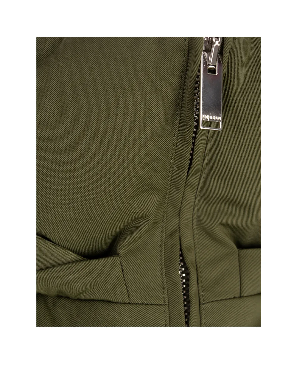Peplum Drawstring Waist Puffer Jacket
